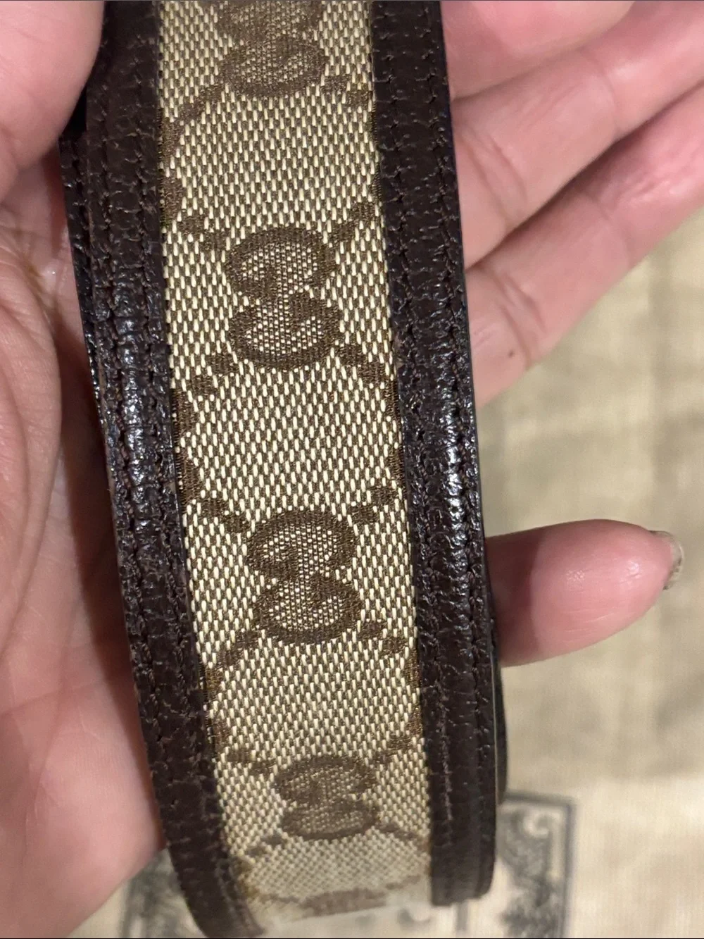 Gucci Brown Monogram GG Canvas Belt with Silver Interlocking GG Buckle